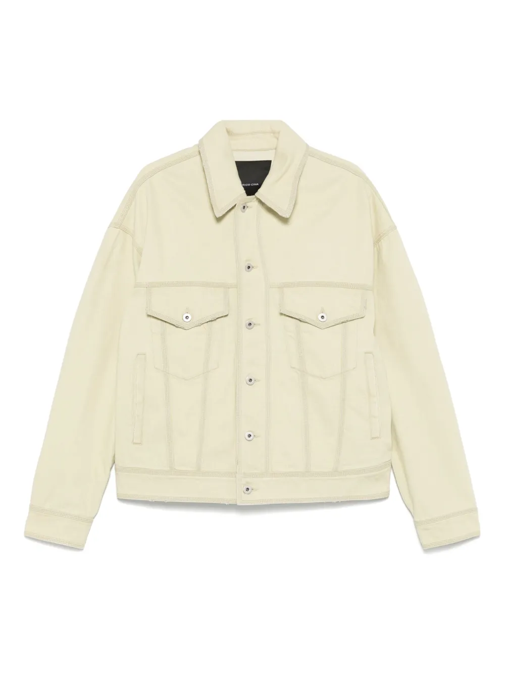 FEDERICO CINA raw-cut denim jacket | Green | Image 1