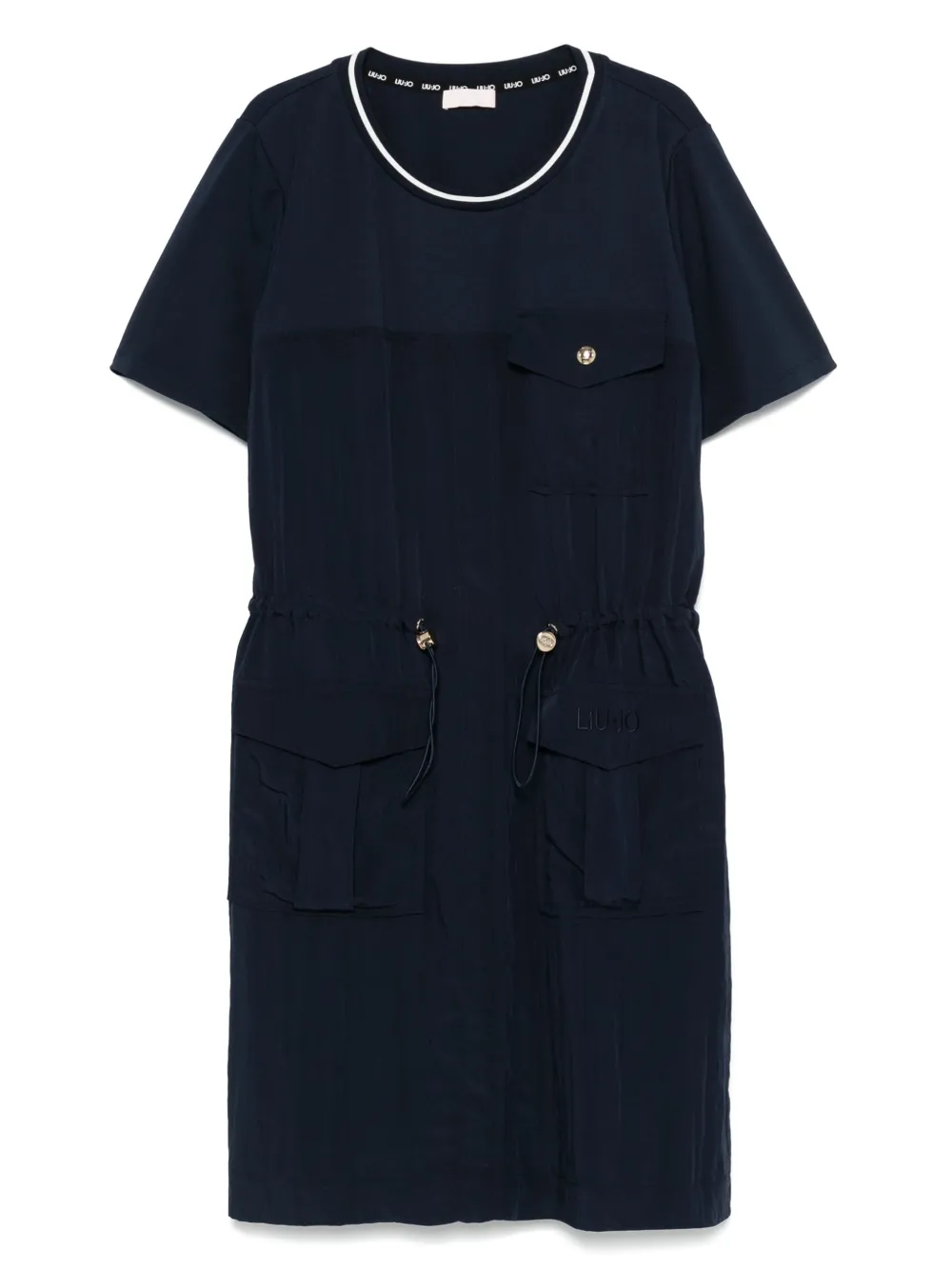logo-embroidered mini dress