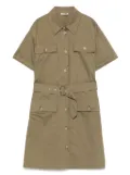 LIU JO belted shirt mini dress - Green