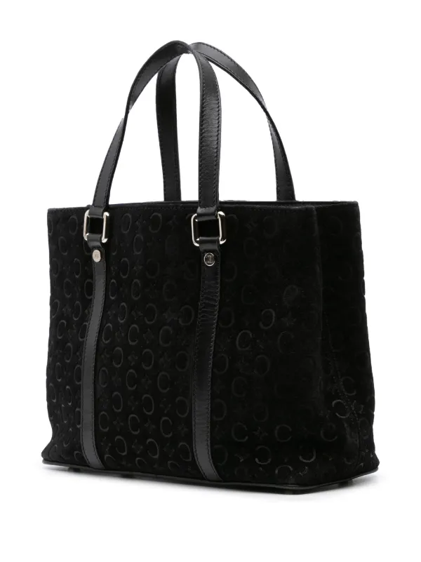 Celine Pre-Owned 20th Century C Macadam Suede Handbag | Black