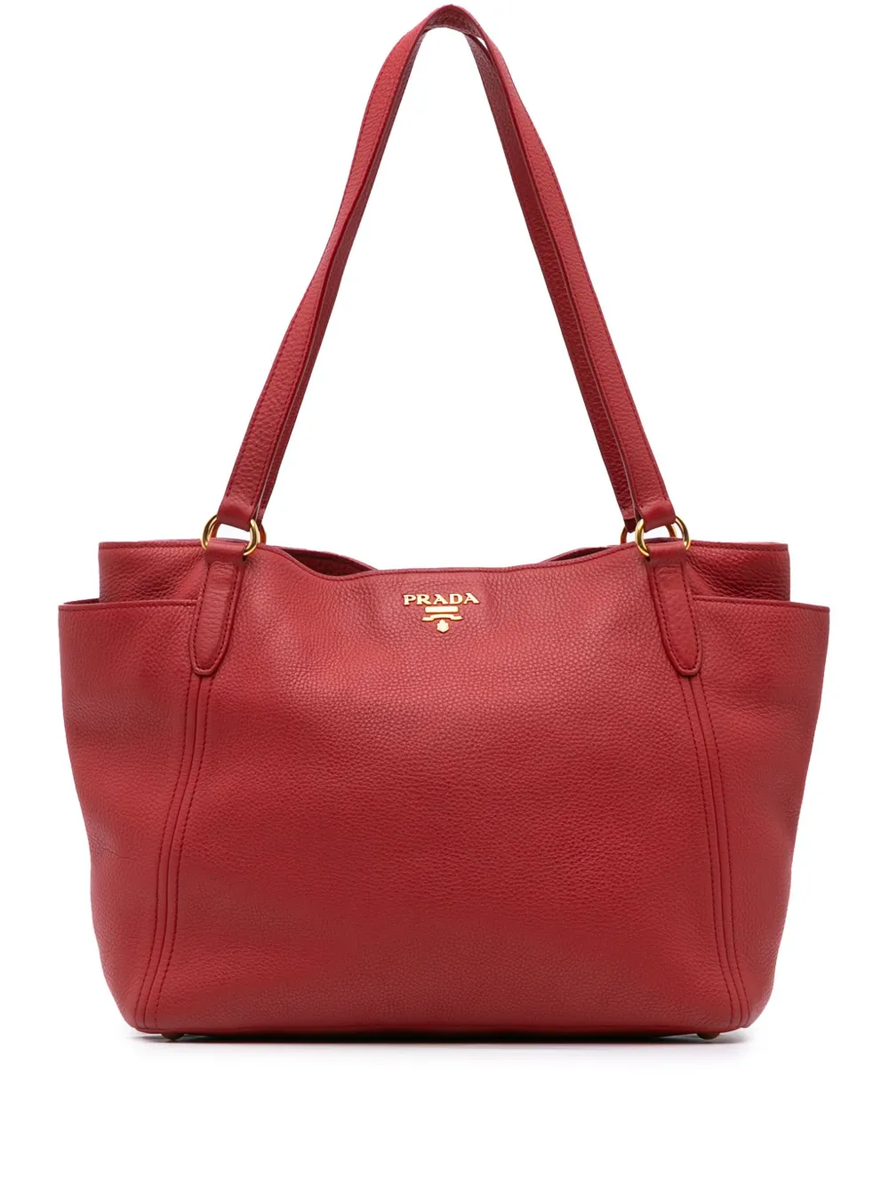 Prada Pre-Owned 2010-2024 VItello Daino Double Pocket tote bag | Red | Image 1