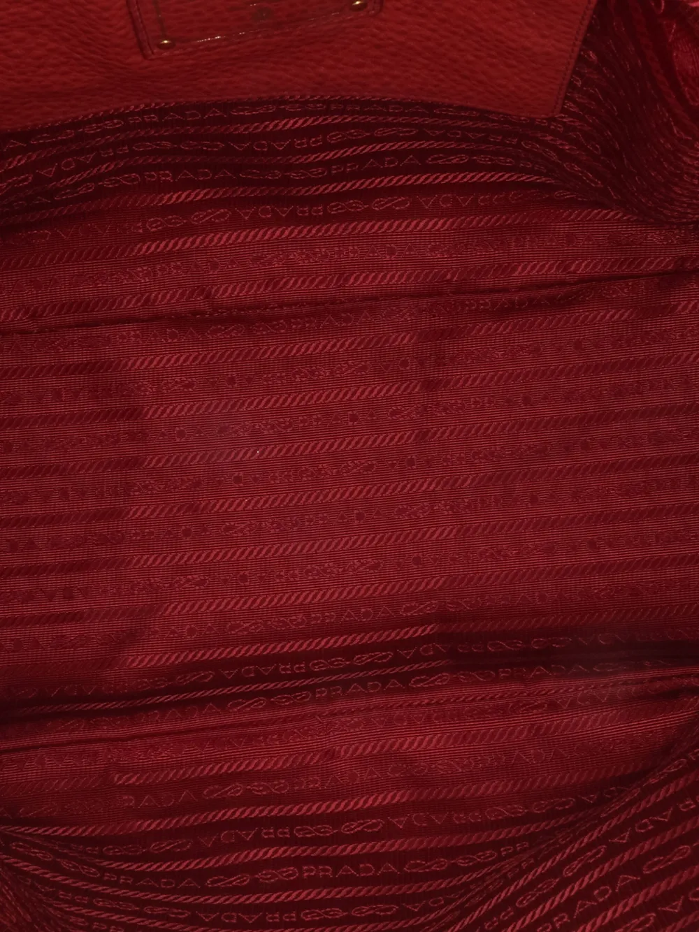 Pre-owned Prada 2010-2024 Vitello Daino Double Pocket Tote Bag In Red