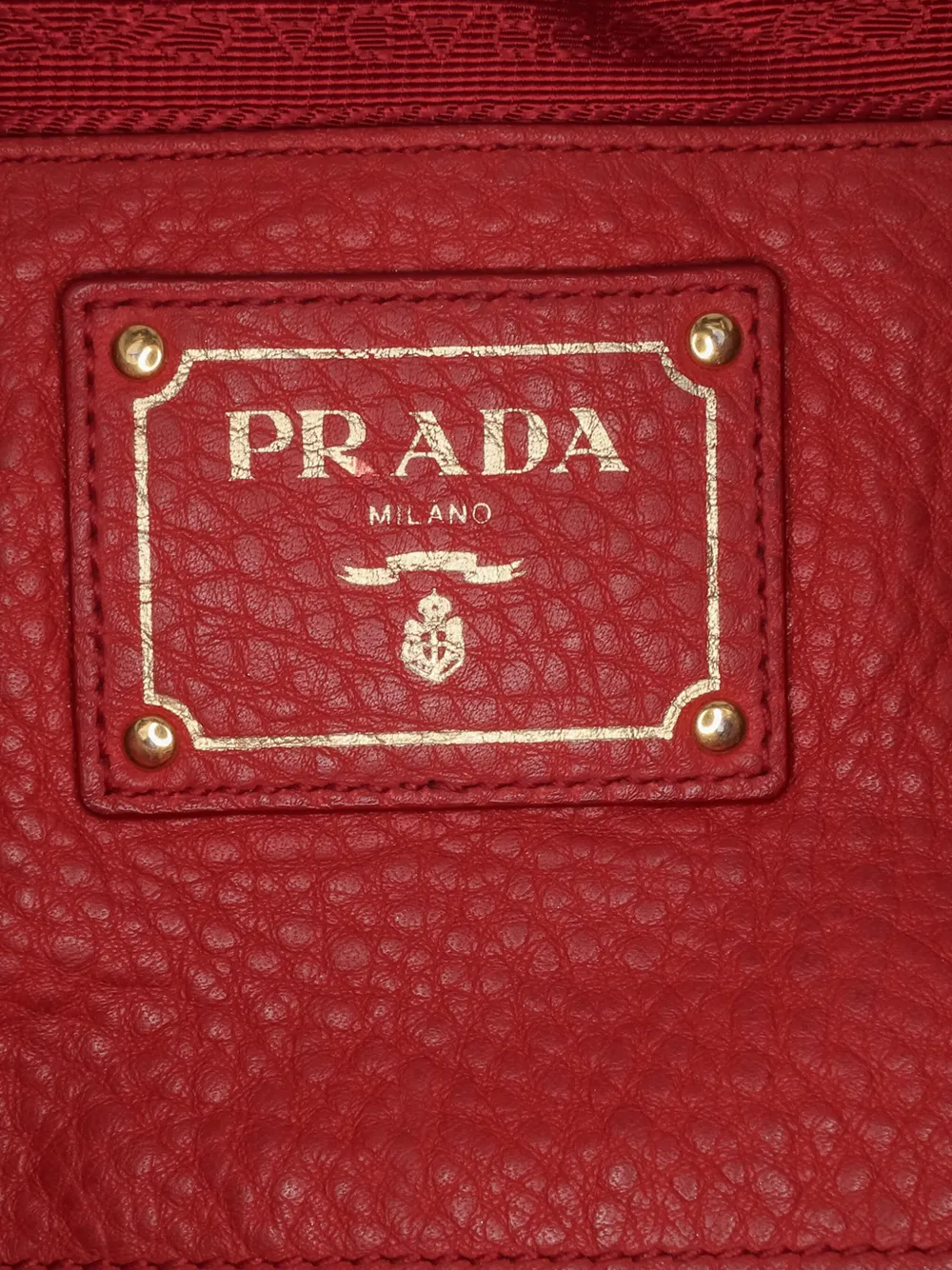 Pre-owned Prada 2010-2024 Vitello Daino Double Pocket Tote Bag In Red