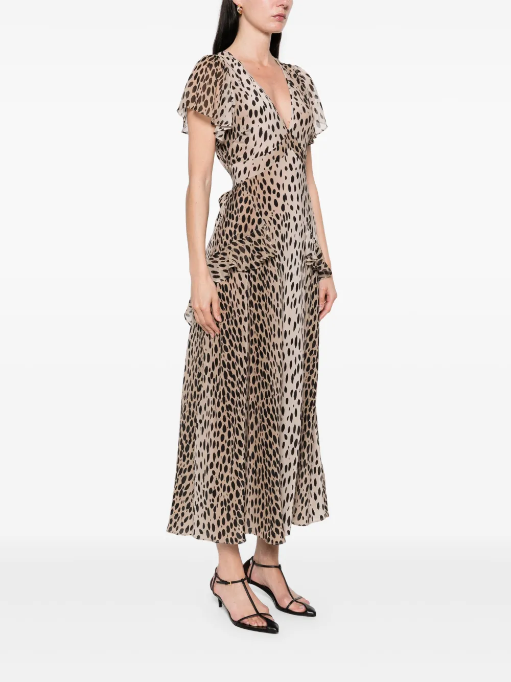 Rixo Evie maxi-jurk Bruin