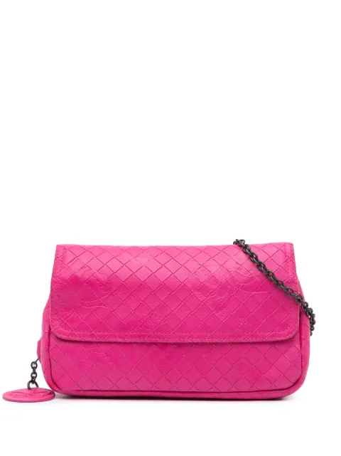 Bottega Veneta Pre-Owned 2012-2024 Leather Intrecciomirage Butterfly Chain Flap crossbody bag