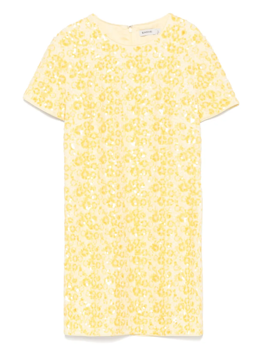 Shop Simkhai Clove-embellished Mini Dress In Yellow