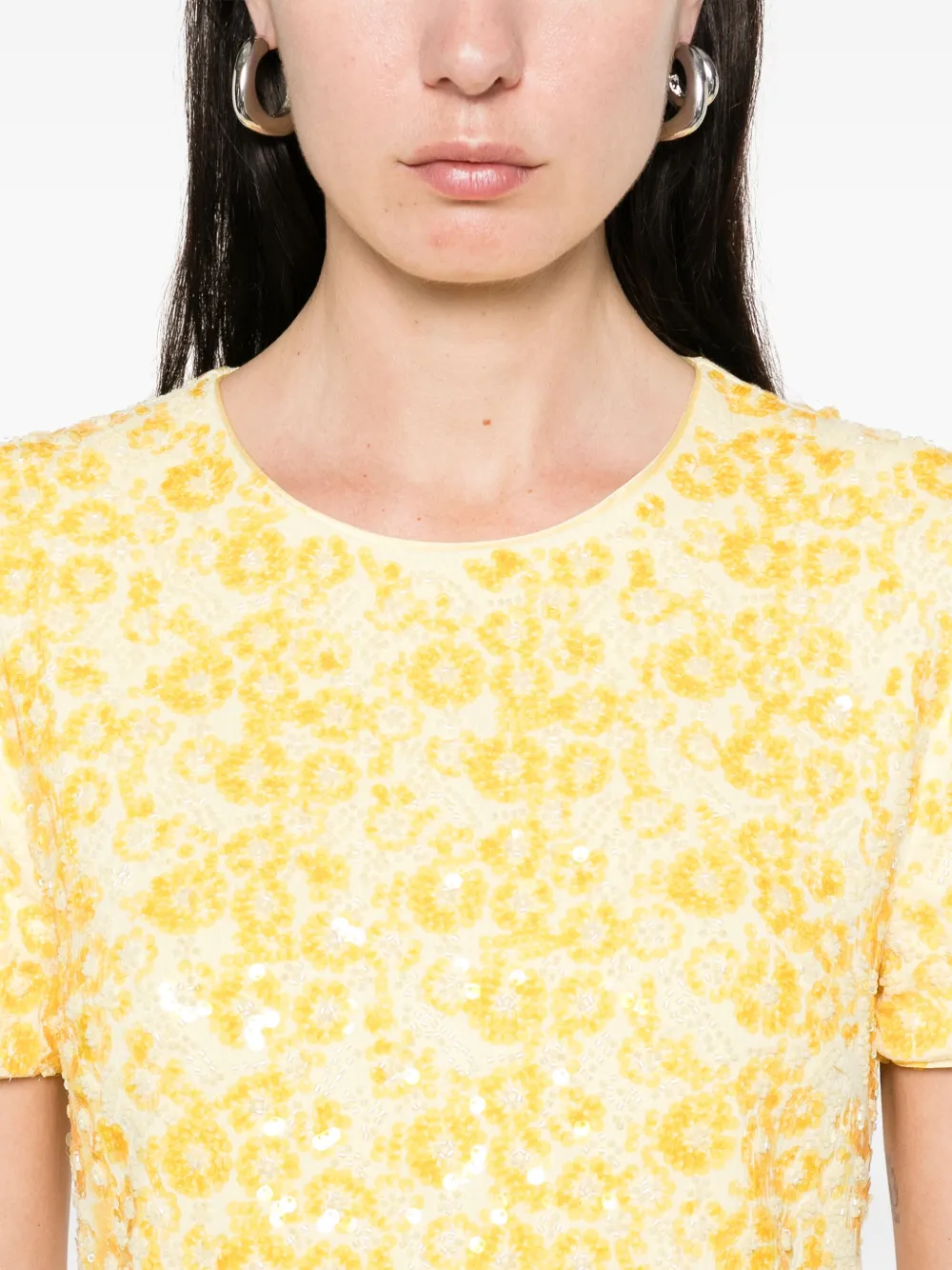 Shop Simkhai Clove-embellished Mini Dress In Yellow