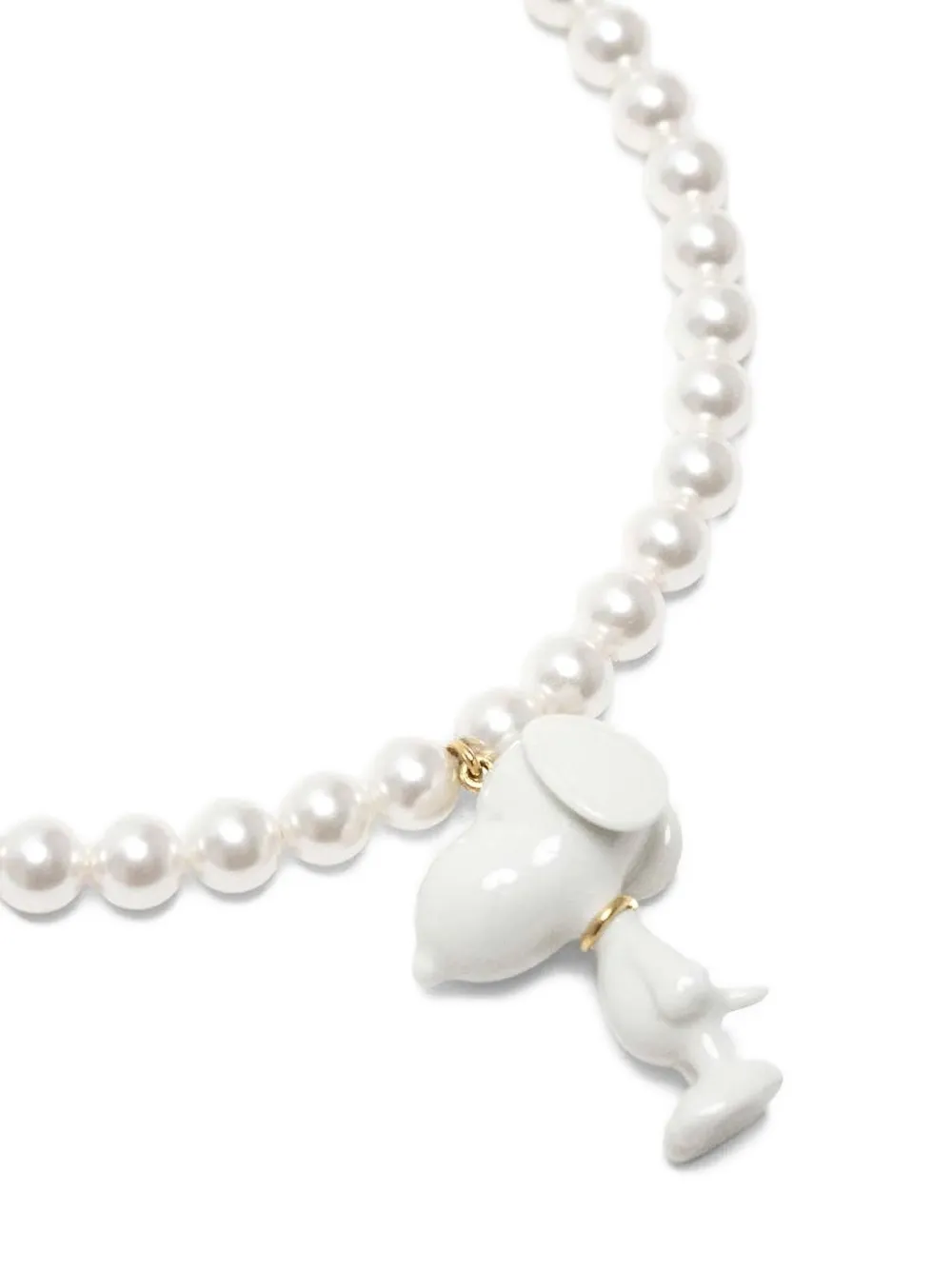 Andres Gallardo Snoopy & Pearls halsketting - Goud
