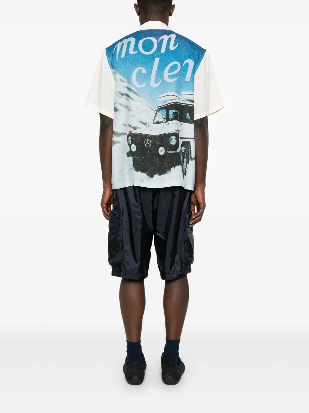 Moncler x Mercedes-Bens overhemd met grafische print - Beige
