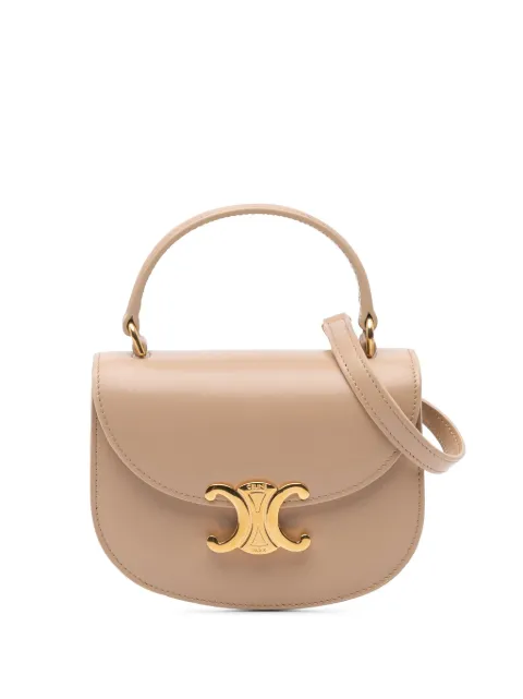 Céline Pre-Owned 2023 Mini Shiny Calfskin Besace Clea satchel