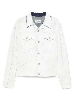 MM6 Maison Margiela ホワイトデニムジャケット MM6 Maison Margiela Coated Denim Jacket | White | FARFETCH