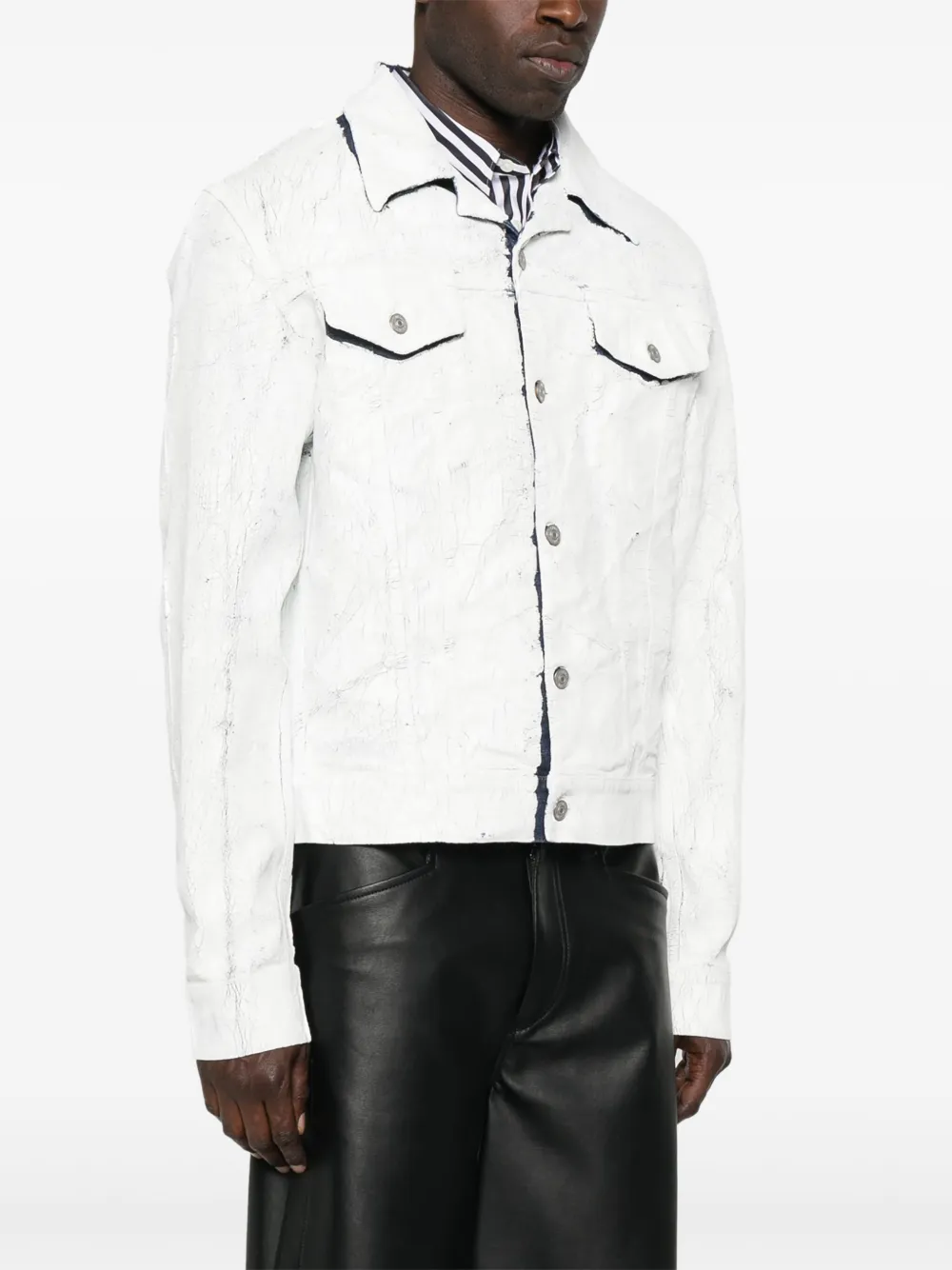 MM6 Maison Margiela Gecoat denim jack Wit
