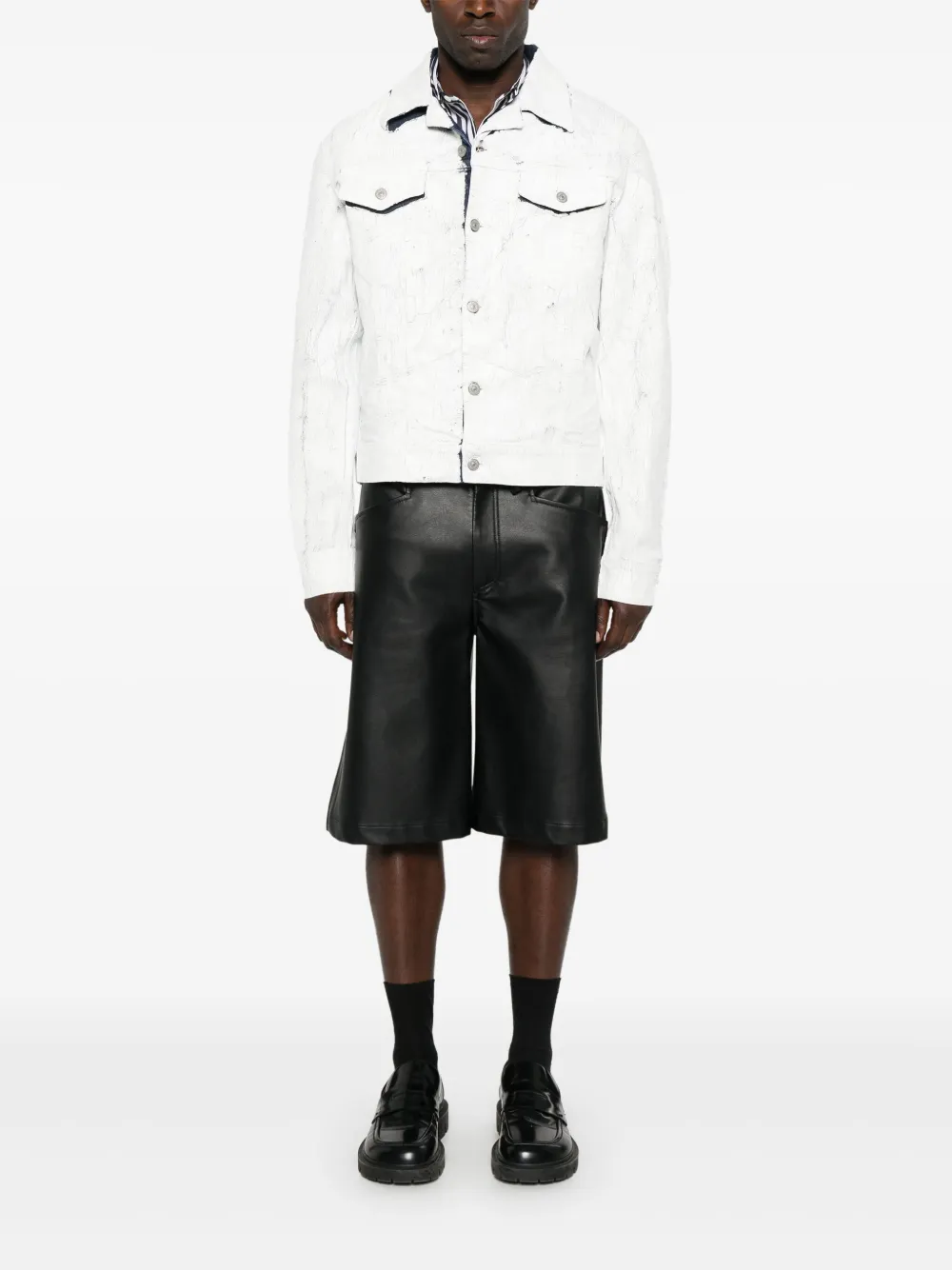 MM6 Maison Margiela Gecoat denim jack Wit