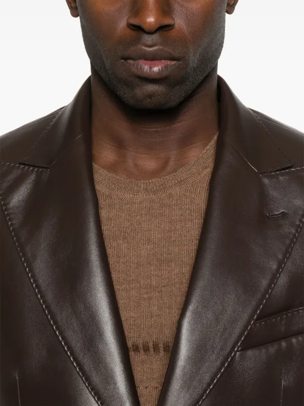 Braun Sakko Mit Leder Cinque Sakko Leder Reveres 1949 Sakko Aus