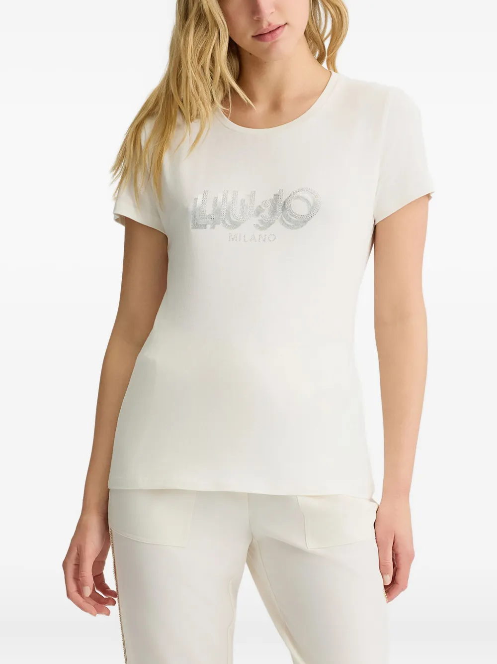LIU JO T-Shirt mit Logo-Detail - Nude