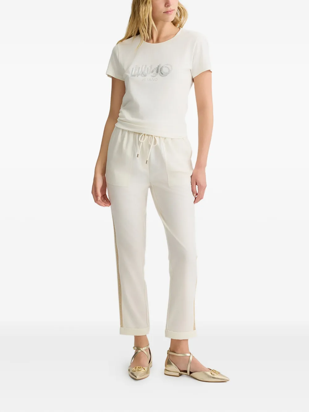 LIU JO T-shirt met logo Beige