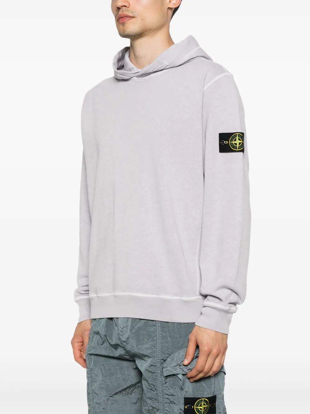 Stone Island Hoodie met Compass-logopatch Paars