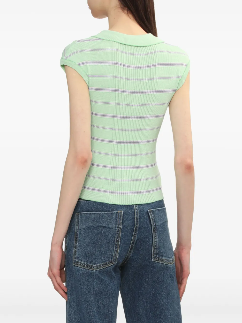Low Classic Gestreepte polotop Groen