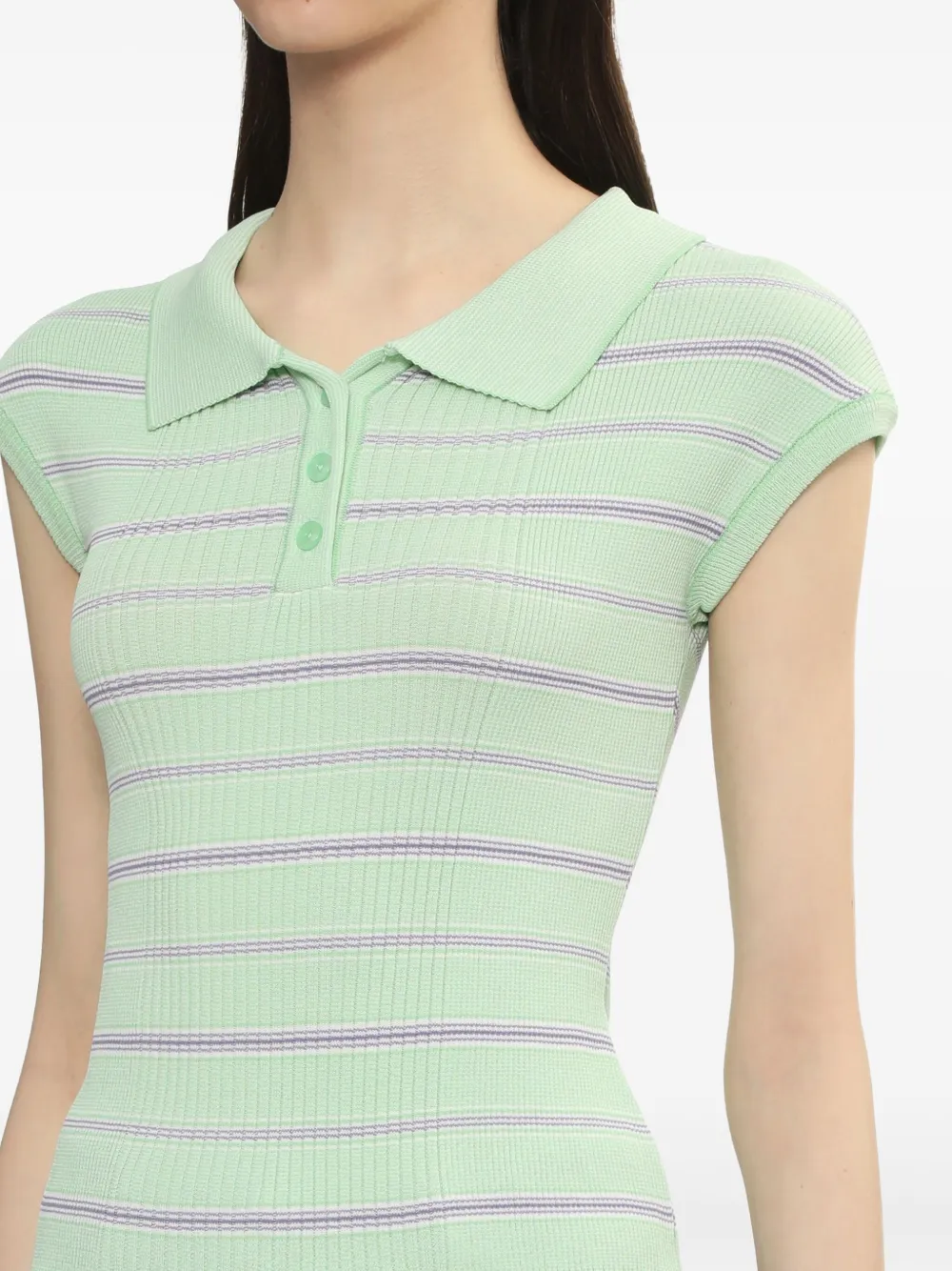 Low Classic Gestreepte polotop Groen