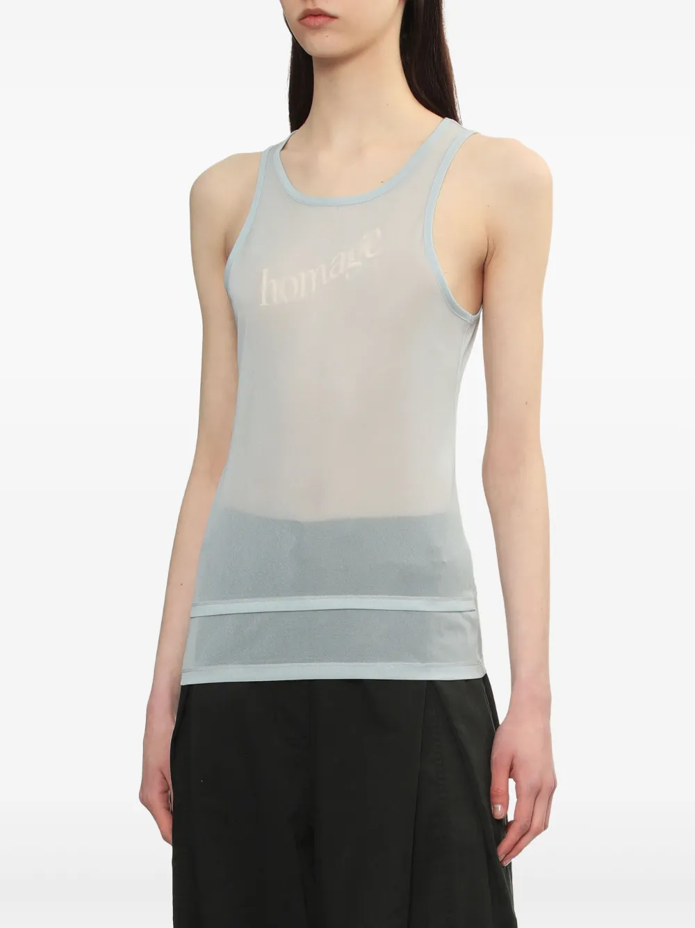 Low Classic "Homage" top met print Blauw