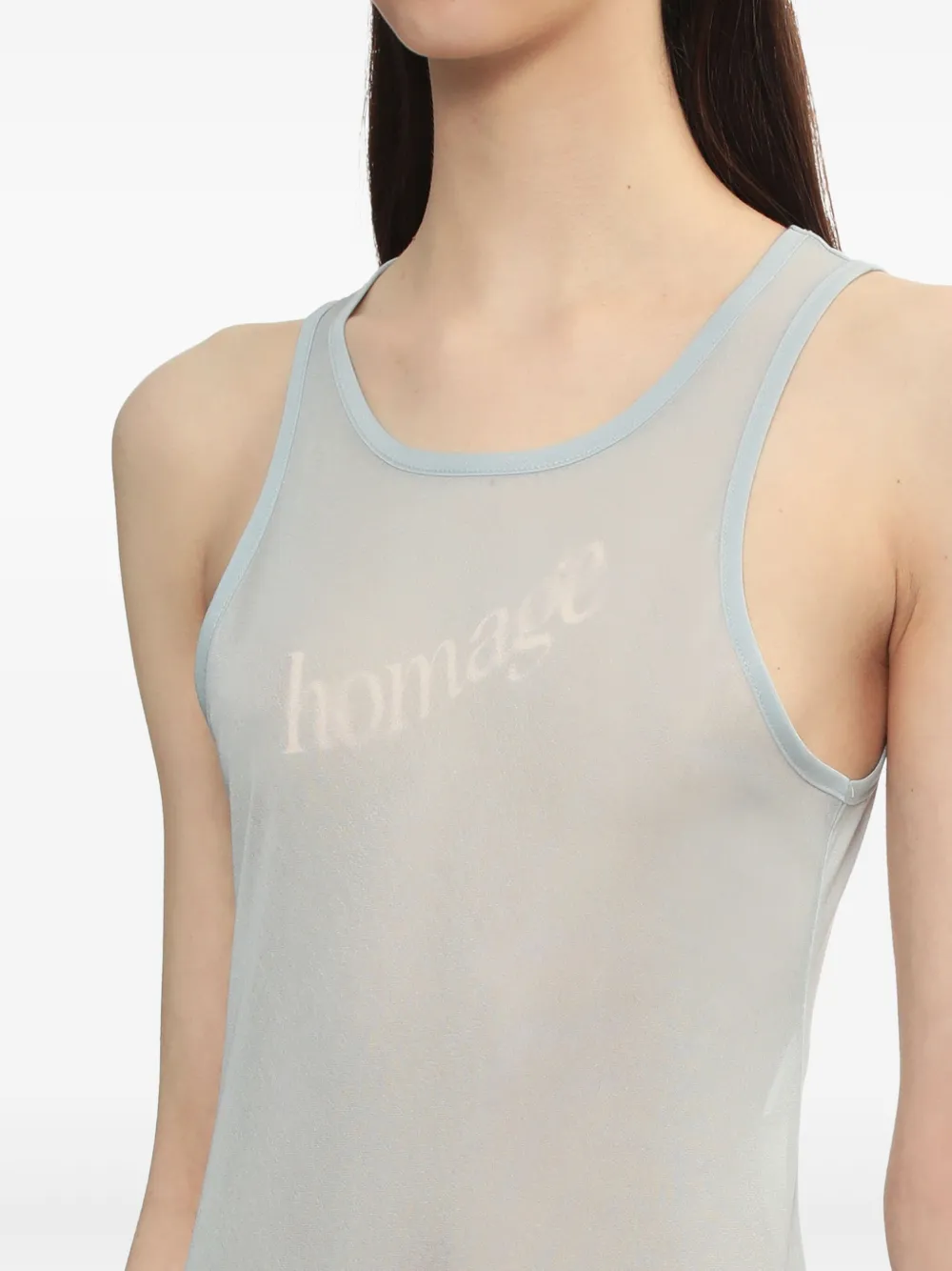 Low Classic "Homage" top met print Blauw
