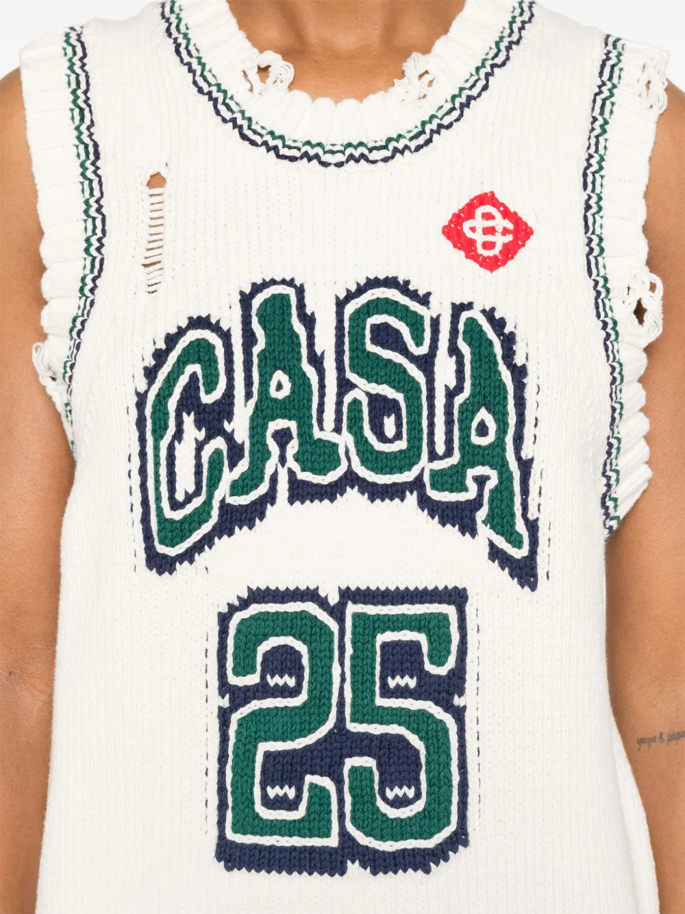Casablanca Top met intarsia Wit