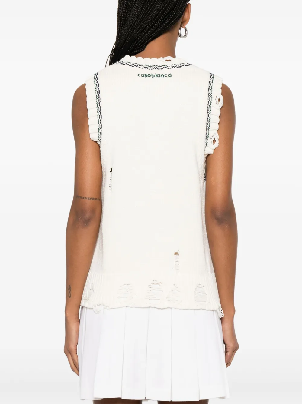 Casablanca Top met intarsia Wit