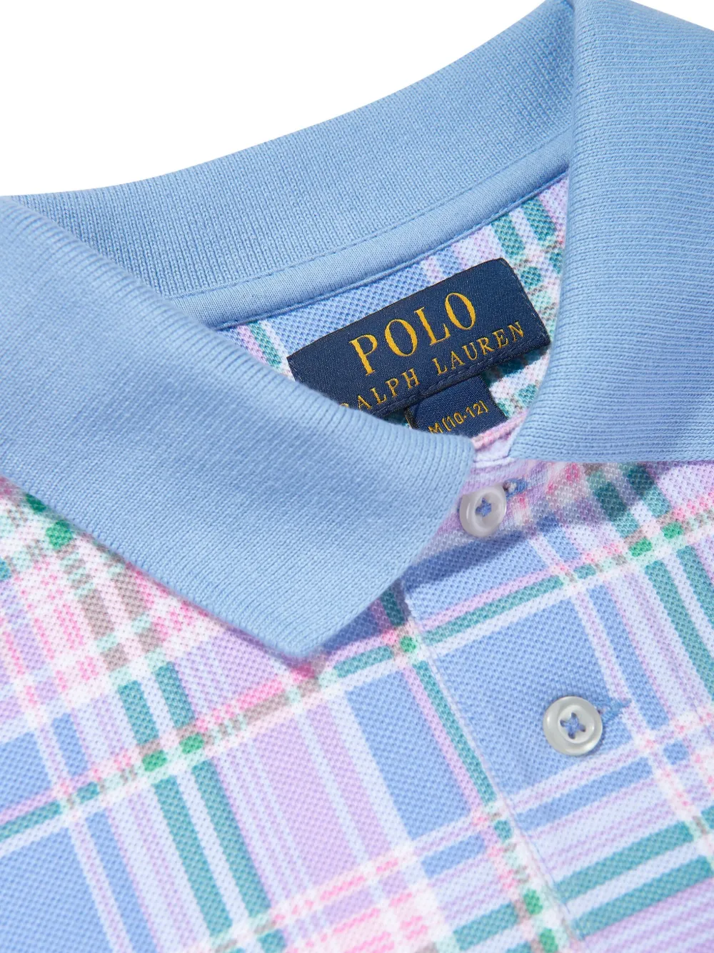 POLO RALPH LAUREN KIDS Geruit poloshirt Blauw