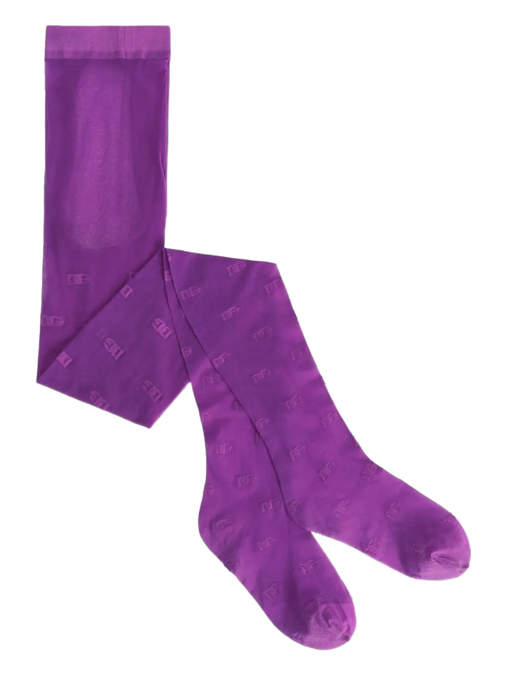 Dolce & Gabbana Logo-print Tights In Purple