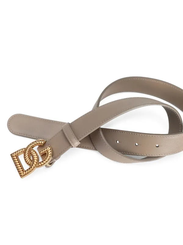 ♡Dolce＆Gabbana ロゴ入りバックルレザーベルト Dolce & Gabbana ロゴバックル ベルト | ニュートラル | FARFETCH JP