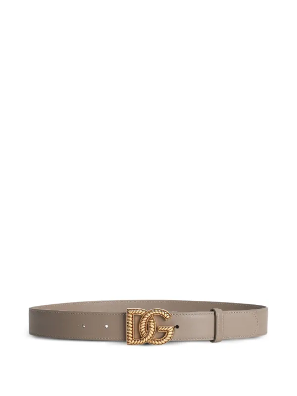 ♡Dolce＆Gabbana ロゴ入りバックルレザーベルト Dolce & Gabbana ロゴバックル ベルト | ニュートラル | FARFETCH JP