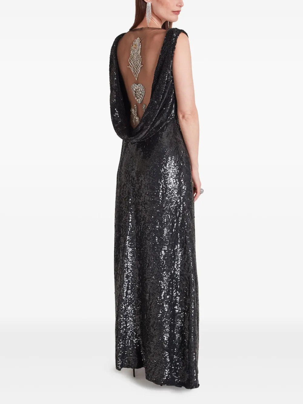 Temperley London Adalina maxi-jurk met pailletten Zwart