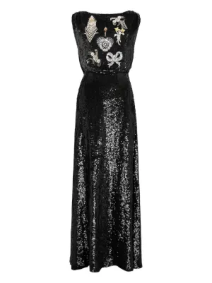 rachel gilbert black sequin dress Rachel Gilbert Corina Black Midi Dress for Rent