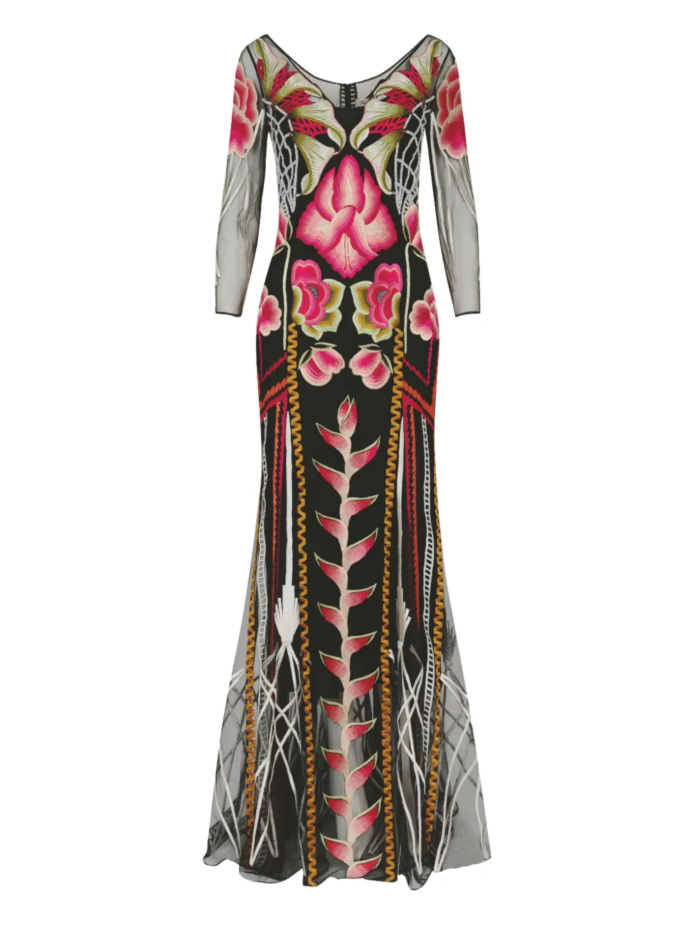 Temperley London Romina フローラル マキシドレス - ブラック Temperley London Romina フローラル マキシドレス - ブラック