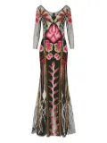Temperley London Romina floral-embroidered maxi dress - Black