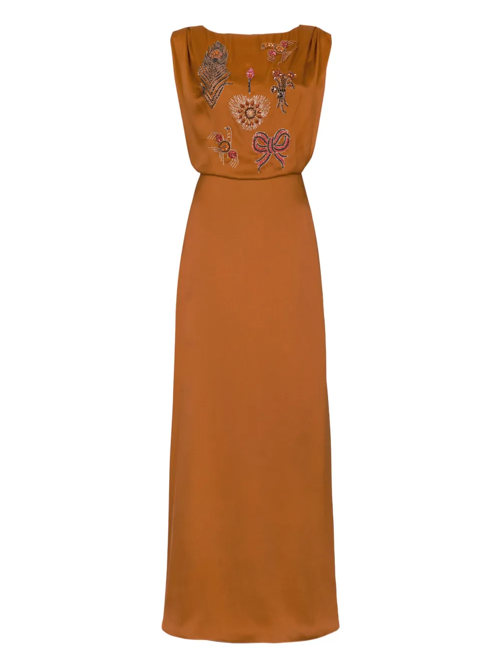 Temperley London Adalina ビーズ マキシドレス - オレンジ Temperley London Adalina ビーズ マキシドレス - オレンジ