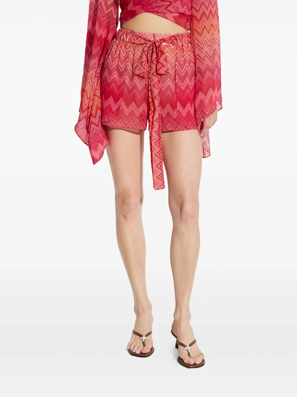 Missoni Shorts met zigzag-patroon Rood