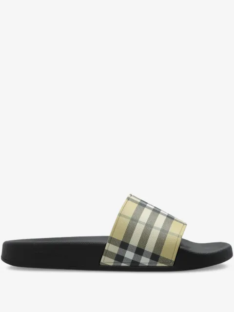 Burberry checked slides