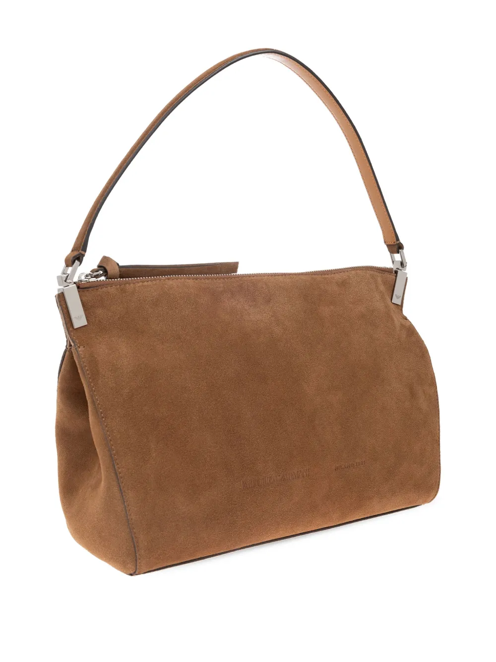 Emporio Armani Suède schoudertas Bruin
