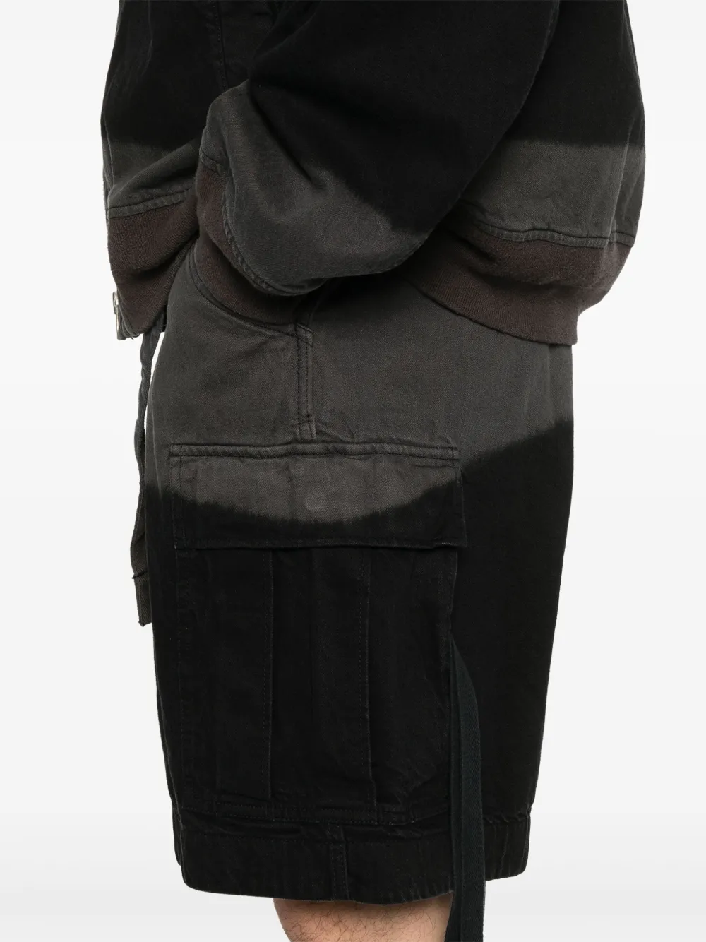 sacai Cargo shorts met geverfd effect Zwart