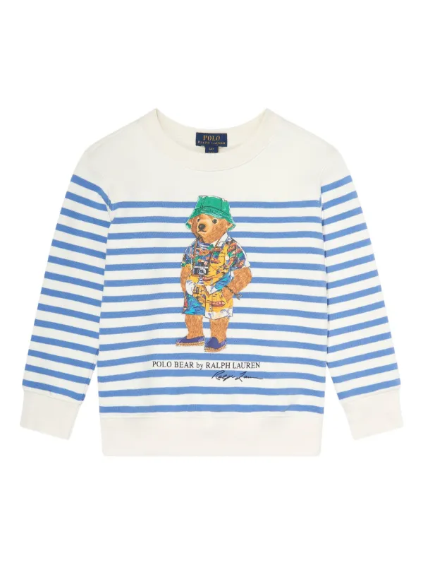 POLO RALPH LAUREN KIDS Polo Bear striped sweatshirt