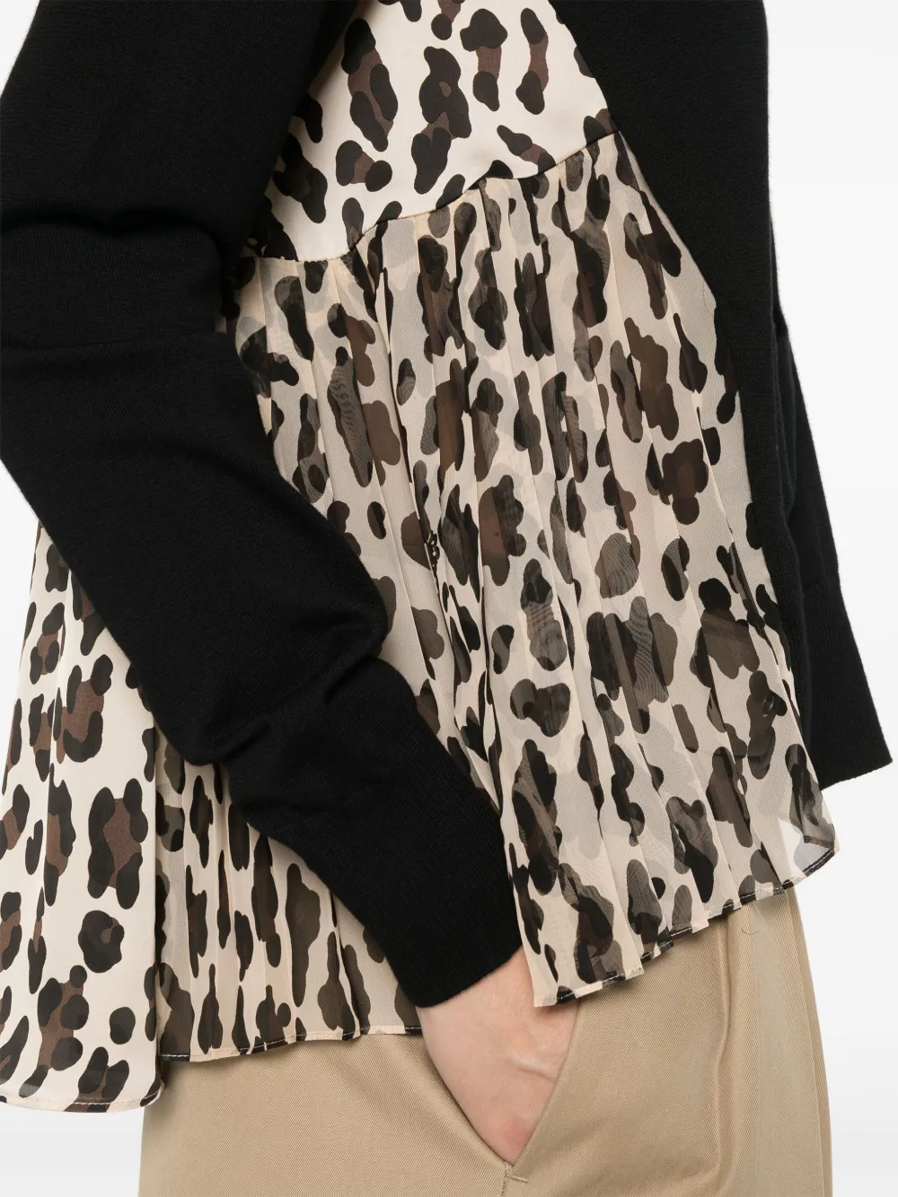 sacai Vest met vlakken Zwart