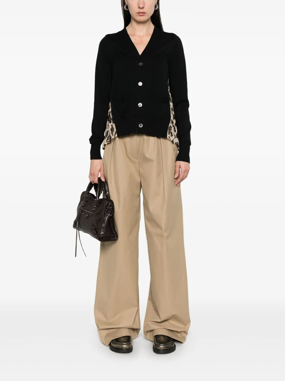 sacai Vest met vlakken Zwart