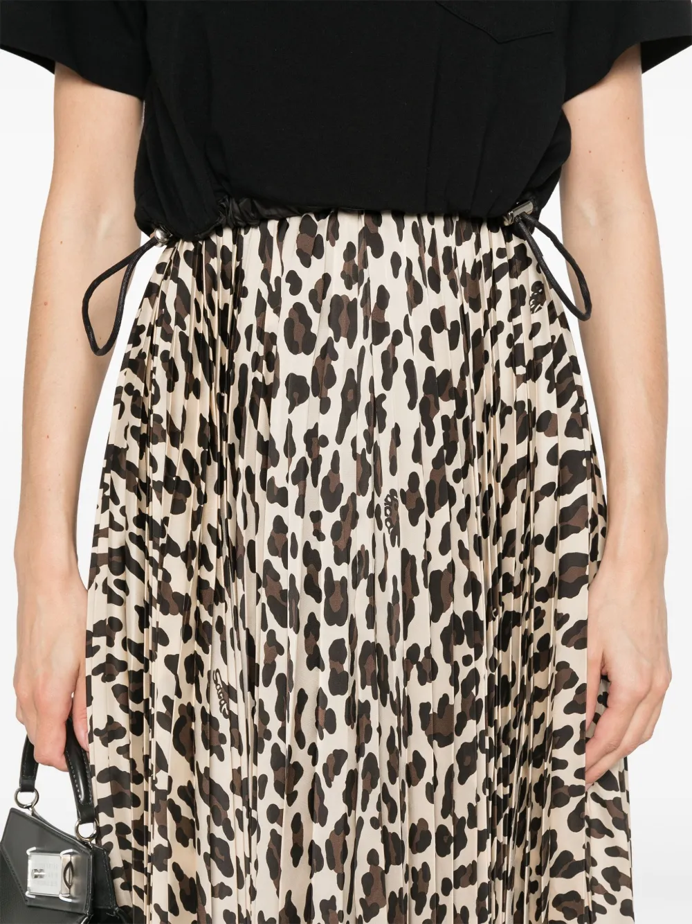 sacai Gelaagde midi-jurk Beige