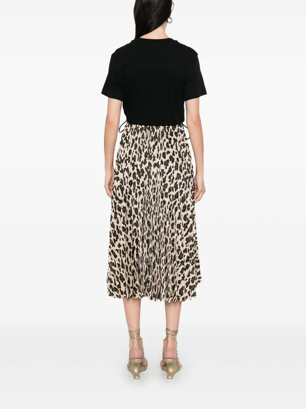sacai Gelaagde midi-jurk Beige
