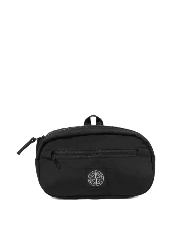 STONE  ベルトバッグ　ブラック　未使用　25aw Stone Island Junior ロゴパッチ ベルトバッグ | ブラック | FARFETCH JP