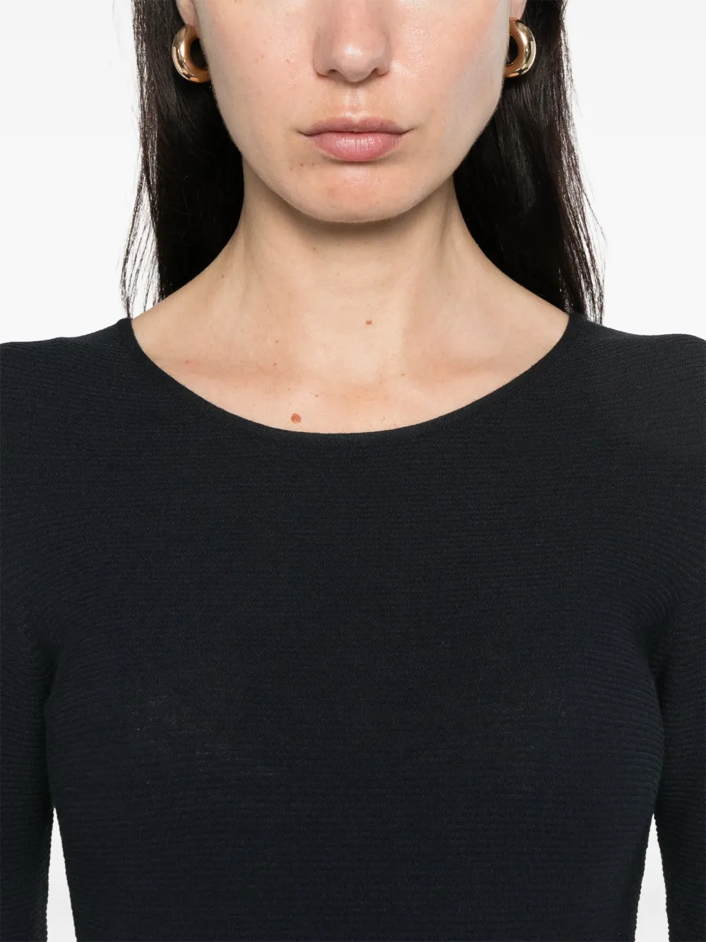 Giorgio Armani Geribbelde top Blauw