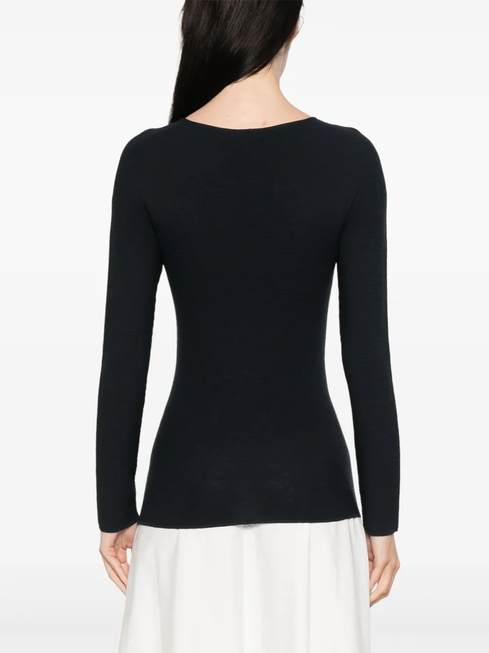 Giorgio Armani Geribbelde top Blauw