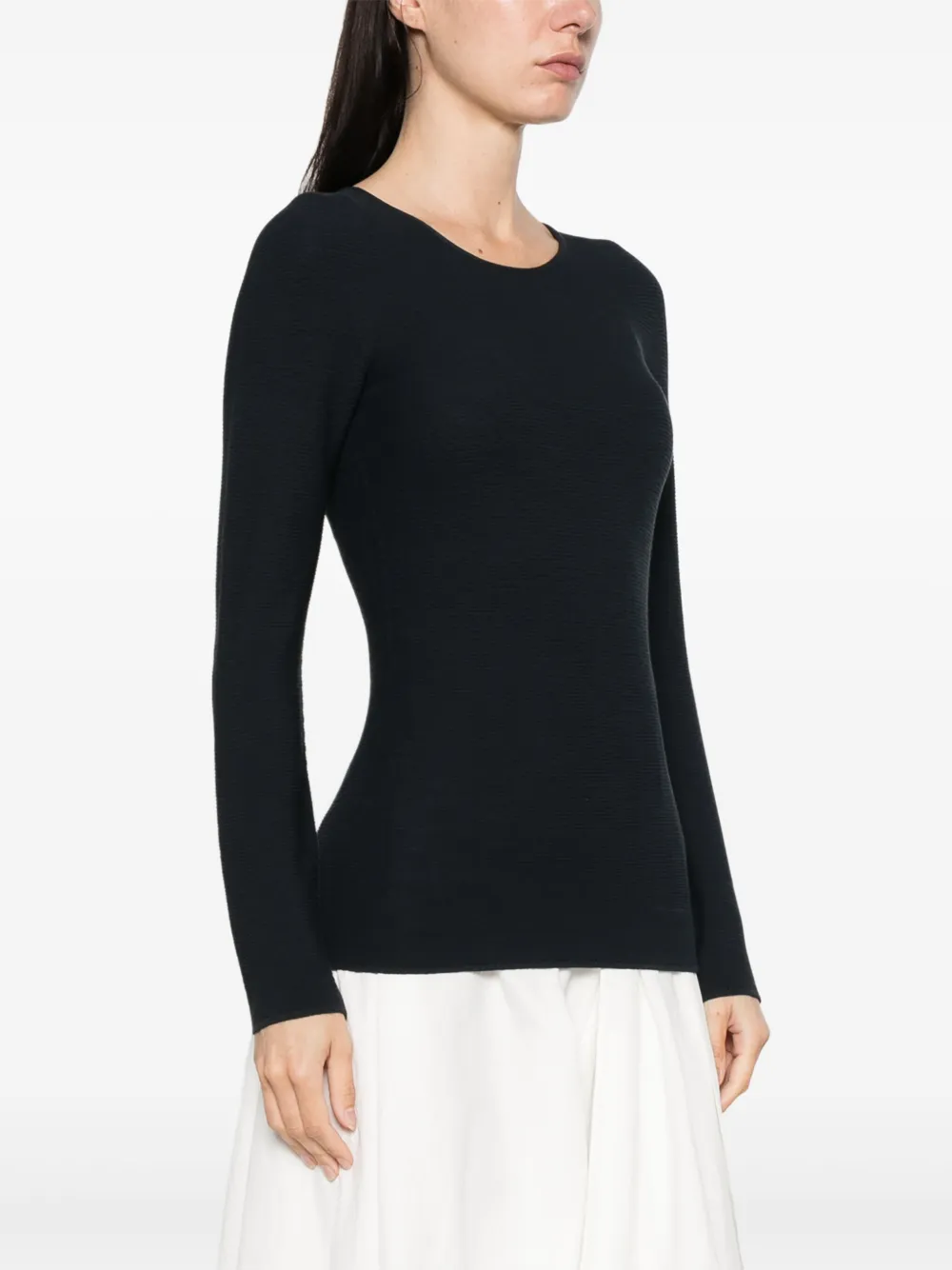 Giorgio Armani Geribbelde top Blauw