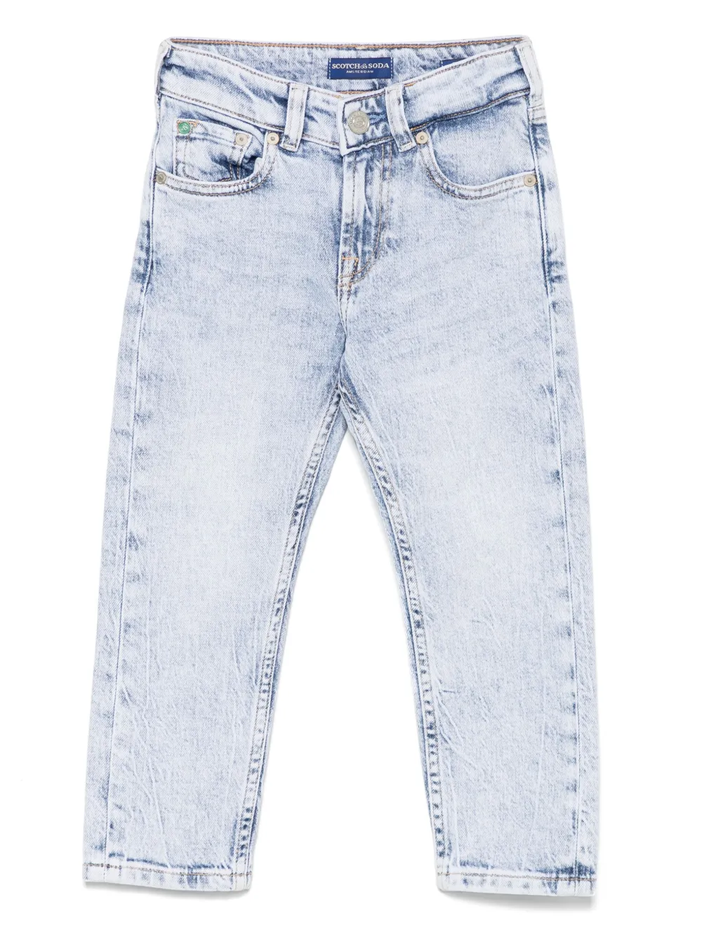 Scotch & Soda Kids ロゴパッチ ジーンズ - ブルー Scotch & Soda Kids ロゴパッチ ジーンズ - ブルー